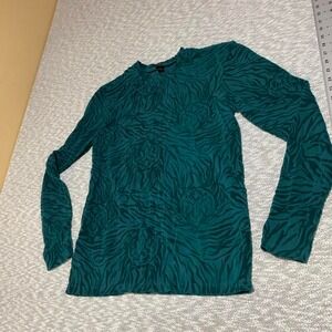 Savage Fenty by Rehana green tiger long sleeve blouse sheer women S. SKU-A724